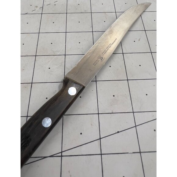 J.A. Henckels Kitchen Slicing Knife 777 Rosewood Handle Solingen Germany VG+ - Picture 4 of 6